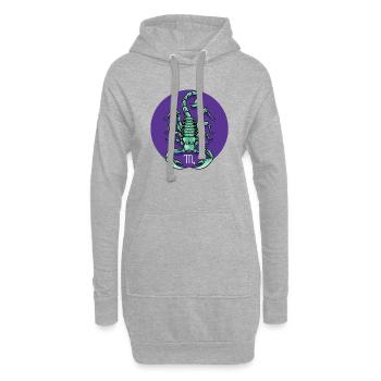 Zodiac - Star Sign - Scorpio - neg - Hoodie-Kleid - Grau meliert - Vorne