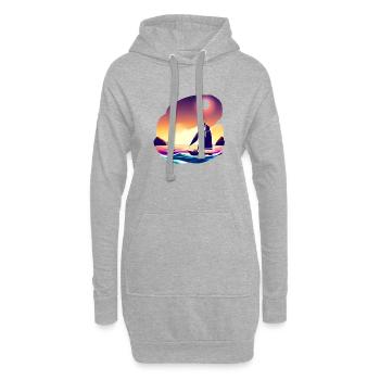 Segler Segelschiff Segeln Segelsport Segelboot - Hoodie-Kleid - Grau meliert - Vorne