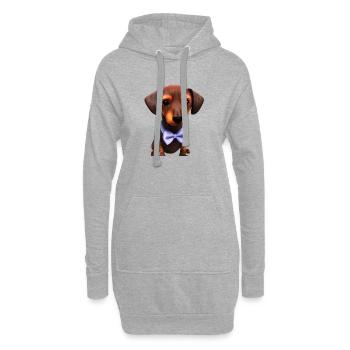 Chiens teckels avec nœud papillon Teckel Chiot Chien - Sweat-shirt à capuche long Femme - gris chiné - Devant