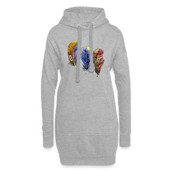 Feder - Hoodie-Kleid - Grau meliert - Vorne