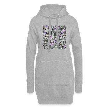 Magic potion bottles pattern - Hoodie Dress - heather grey - Front