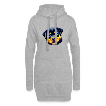 Chiot Rottweiler Chien Rottweiler Puppy Dogs - Sweat-shirt à capuche long Femme - gris chiné - Devant