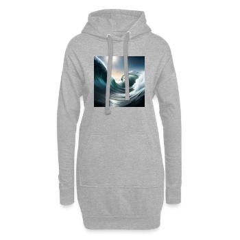 Surfing tubewave - Hoodie-Kleid - Grau meliert - Vorne