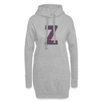 Monogramm Buchstabe Z - geometrisches Muster - Hoodie-Kleid - Grau meliert - Vorne