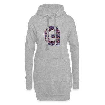Monogramme Lettre G - motif géométrique - Sweat-shirt à capuche long Femme - gris chiné - Devant