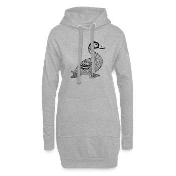 Ente Vögel Enten - Hoodie-Kleid - Grau meliert - Vorne