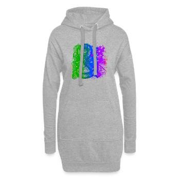 Graffiti-Stil Splash Hip Hop Farben Maler Farbe - Hoodie-Kleid - Grau meliert - Vorne