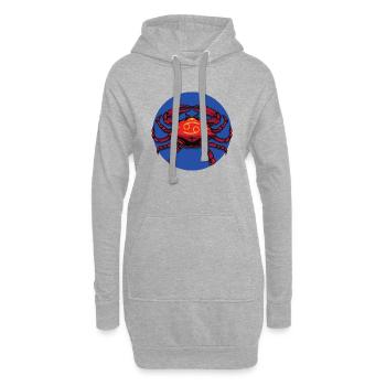 Zodiac - Star Sign - Cancer - neg - Hoodie-Kleid - Grau meliert - Vorne
