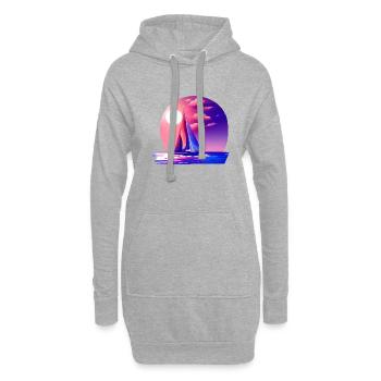 Voilier Voilier Voilier Voile Voile Marin - Sweat-shirt à capuche long Femme - gris chiné - Devant