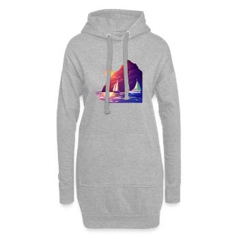 Voilier Voile Voile Voilier Voilier - Sweat-shirt à capuche long Femme - gris chiné - Devant