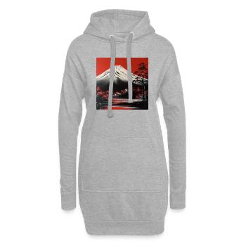 Bergromantik am Mount Fuji - Hoodie-Kleid - Grau meliert - Vorne