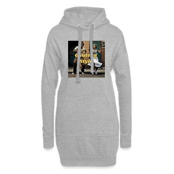 Gauteng Style - Sweat-shirt à capuche long Femme - gris chiné - Devant