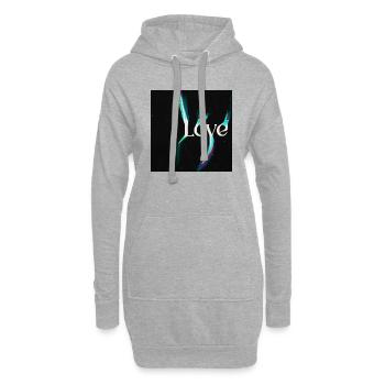 Liebe - Hoodie-Kleid - Grau meliert - Vorne