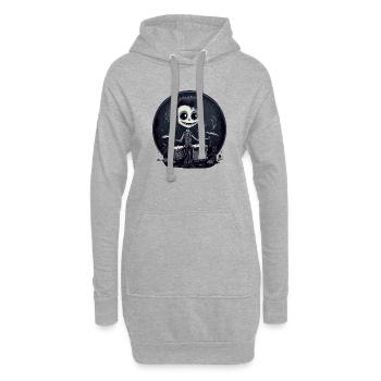 Drummer Schlagzeug smile - Hoodie-Kleid - Grau meliert - Vorne