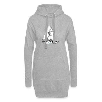 voilier voilier voilier voilier voilier voilier - Sweat-shirt à capuche long Femme - gris chiné - Devant