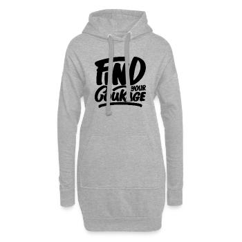 Find Your Courage - Hoodie-Kleid - Grau meliert - Vorne