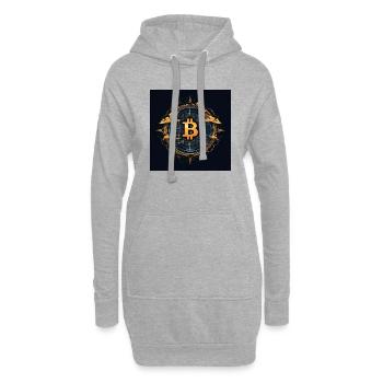 Logo Bitcoin moderne élégant Desgin - Sweat-shirt à capuche long Femme - gris chiné - Devant