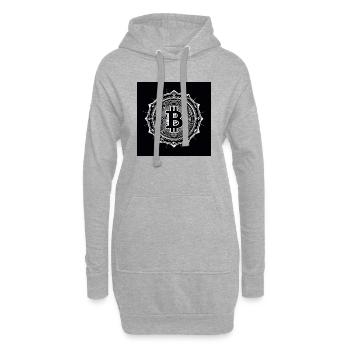 Logo bitcoin noir blanc moderne - Sweat-shirt à capuche long Femme - gris chiné - Devant