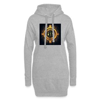 bitcoin logo modern stylish desgin - Hoodie-Kleid - Grau meliert - Vorne