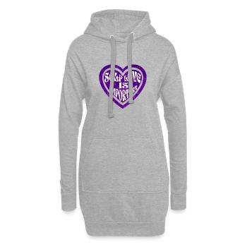 Self-love Heart - Hoodie Dress - heather grey - Front
