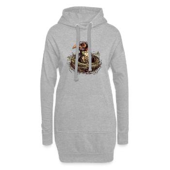 Der Kuckuck im Nest der Gasteltern - Hoodie-Kleid - Grau meliert - Vorne