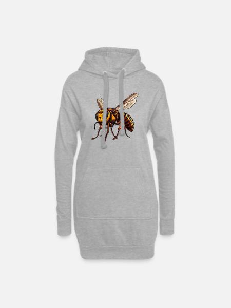 Wer Hornissen hat, hat keine Wespen - Hoodie-Kleid - Grau meliert