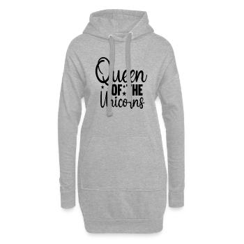 Queen of the Unicorns - Hoodie-Kleid - Grau meliert - Vorne