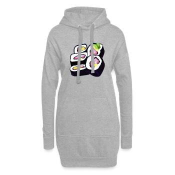 Sushi - Sweat-shirt à capuche long Femme - gris chiné - Devant