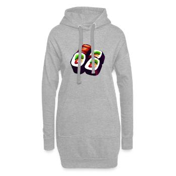 Sushi - Sweat-shirt à capuche long Femme - gris chiné - Devant
