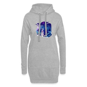 Gruseliger Friedhof - Hoodie-Kleid - Grau meliert - Vorne