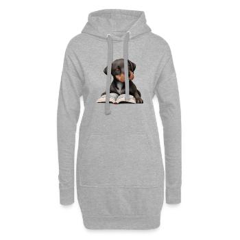 Labradorbesitzer Buch Labrador Retriever lesen - Hoodie-Kleid - Grau meliert - Vorne
