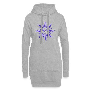 Visage du soleil géométrie sacrée yoga idée cadeau - Sweat-shirt à capuche long Femme - gris chiné - Devant