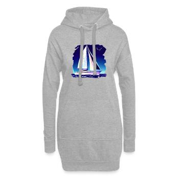 voilier voilier voilier voilier voilier voilier - Sweat-shirt à capuche long Femme - gris chiné - Devant