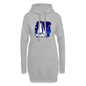 Sailor Sailing Ship Sailing Sailing Sailing Sail: - Sweat-shirt à capuche long Femme - gris chiné - Devant