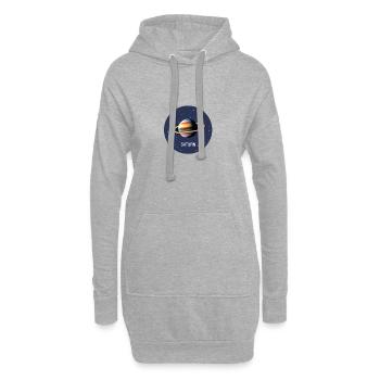 Planète Saturne - Sweat-shirt à capuche long Femme - gris chiné - Devant