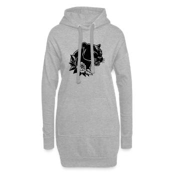 Panther Raubtier Dschungel Wildkatze - Hoodie-Kleid - Grau meliert - Vorne