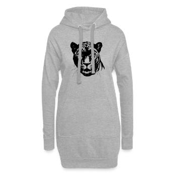 Panther Raubtier Dschungel Wildkatze - Hoodie-Kleid - Grau meliert - Vorne