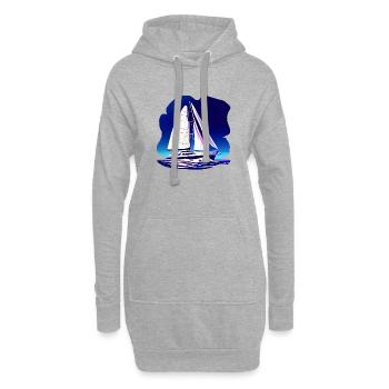 Voile Voilier Voilier Voilier Marin - Sweat-shirt à capuche long Femme - gris chiné - Devant