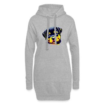 Chiens Rottweiler Chien Rottweiler Puppy Chiot - Sweat-shirt à capuche long Femme - gris chiné - Devant