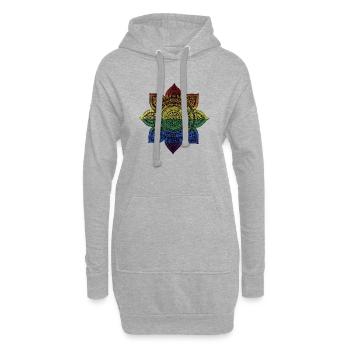Mandala - Hoodie-Kleid - Grau meliert - Vorne