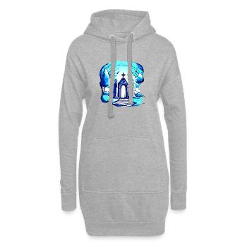Cimetière, tombe, tombes, mausolée - Sweat-shirt à capuche long Femme - gris chiné - Devant