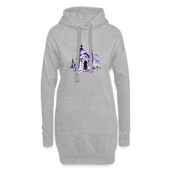 Mausolée, Cimetière, Tombe - Sweat-shirt à capuche long Femme - gris chiné - Devant