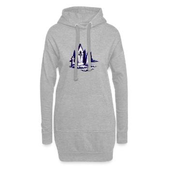 Friedhof Gräber Grabsteine - Hoodie-Kleid - Grau meliert - Vorne