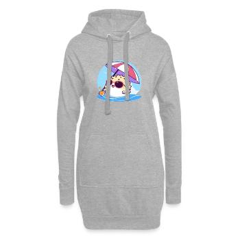 Kugelfisch-Paradies - Hoodie-Kleid - Grau meliert - Vorne