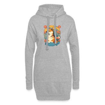 Süßer Shiba Inu Dogecoin Meme Crypto Coin - Hoodie-Kleid - Grau meliert - Vorne