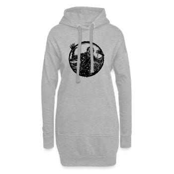 Zombie Undead Halloween Horreur - Sweat-shirt à capuche long Femme - gris chiné - Devant