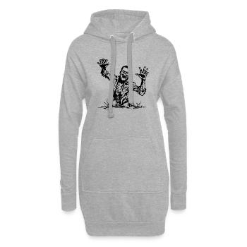 Zombie Undead Halloween Horreur - Sweat-shirt à capuche long Femme - gris chiné - Devant
