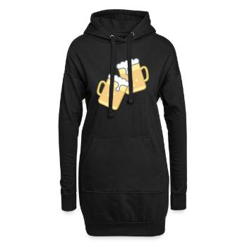 Tasse à bière - Sweat-shirt à capuche long Femme - noir - Devant