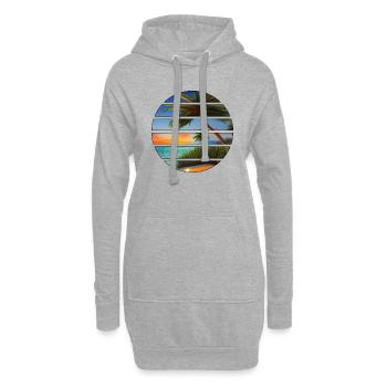 Palm Island Summer Holiday Sun Palm Beach - Sweat-shirt à capuche long Femme - gris chiné - Devant