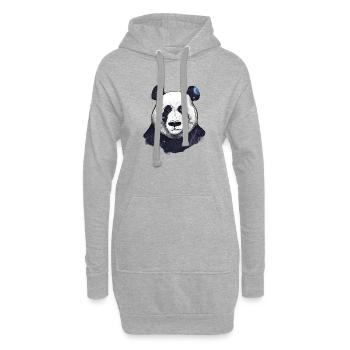 Weltraum-Panda - Hoodie-Kleid - Grau meliert - Vorne